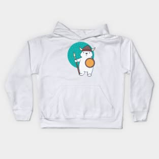 Adorable Kawaii Viking Polar Bear Kids Hoodie